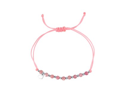 33059 textilni naramek ruzovy s koralky z turmalinu 13059 3 turmaline