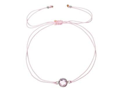 32462 textilni naramek ruzovy s krystalem 13041 3 pink