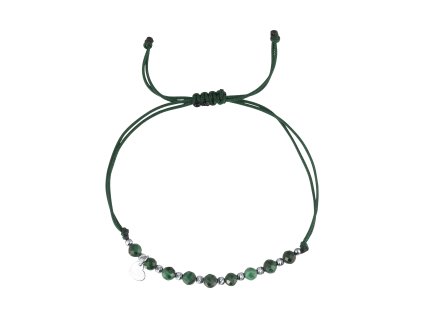 33134 textilni naramek zeleny s koralky z malachitu 13059 3 malachite
