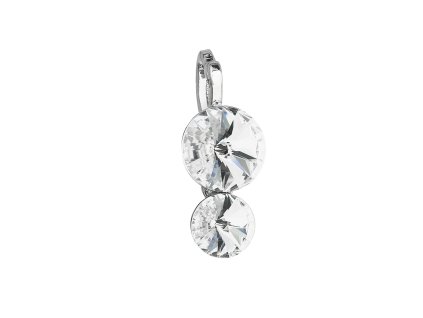 Přívěsek bižuterie se Swarovski krystaly bílý kulatý 54028.3