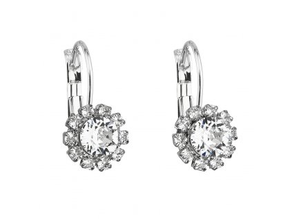 Náušnice bižuterie se Swarovski krystaly bílá kytička 51063.1