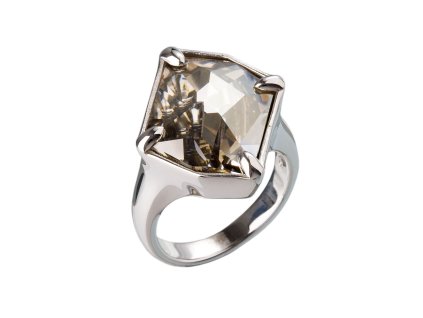 Stříbrný prsten s krystaly šedý 35805.5 (Velikost 54 (ø17,2 mm))