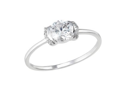 Stříbrný prsten se zirkony bílý 885014.1 (Velikost 48 (ø15,3 mm))