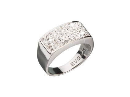 Stříbrný prsten s krystaly bílý obdelník 735014.10 crystal (Velikost 56 (ø17,8 mm))