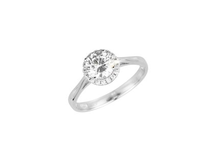 Stříbrný prsten luxusní se zirkony bílý 15008.1 crystal (Velikost 52 (ø16,6 mm))