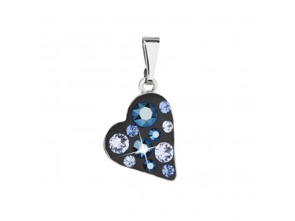 Přívěsek bižuterie se Swarovski krystaly modré srdce 54027.5 metalic blue
