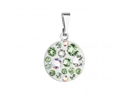 Přívěsek bižuterie se Swarovski krystaly zelený kulatý 54023.3 peridot