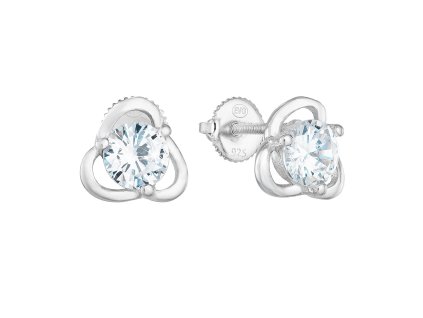 24452 stribrne nausnice pecka se zirkonem v bile barve 11263 1