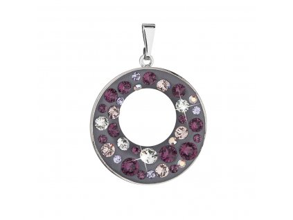 Přívěsek bižuterie se Swarovski krystaly fialový kulatý 54026.3 plum