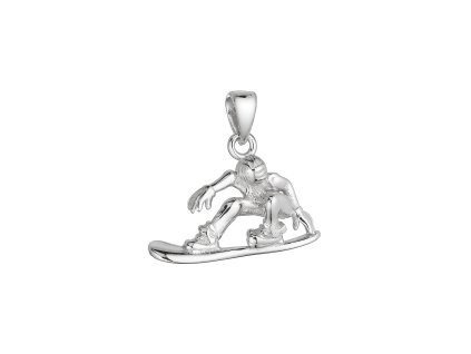 34897 stribrny privesek snowboard 64078