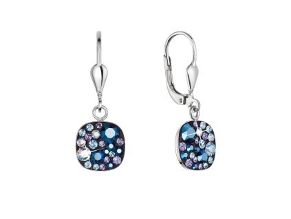 36909 1 stribrne visaci nausnice se swarovski krystaly 31320 3 blue style