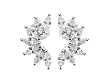 9375 stribrne nausnice puzety z navetek do pulmesice swarovski crystal a stribro 925 1000