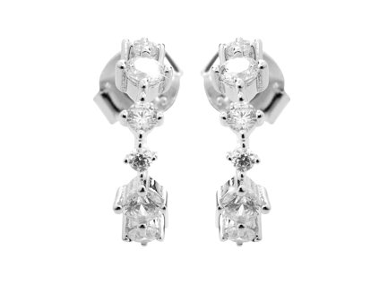 9381 stribrne nausnice kreole z ruznych tvaru kubickych zirkonu crystal a stribro 925 1000