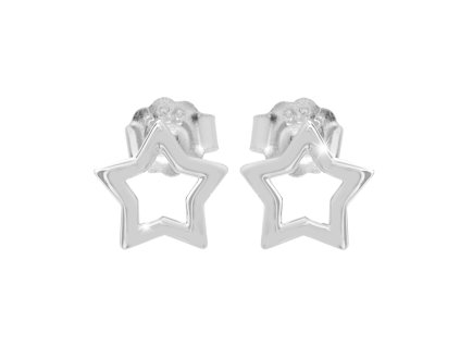 9405 stribrne nausnice puzety obrysove hvezdicky bez krystalu a stribro 925 1000