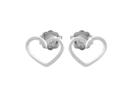 9411 stribrne nausnice puzety obrysove srdce bez krystalu a stribro 925 1000