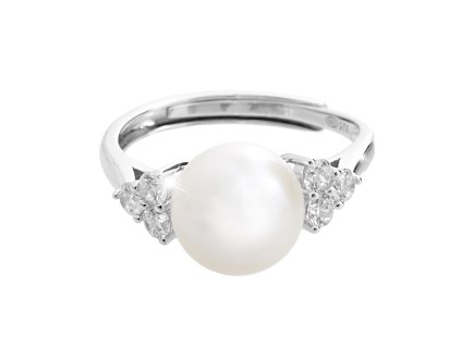 9480 stribrny prsten ricni perla a tri krystaly swarovski crystal a stribro 925 1000