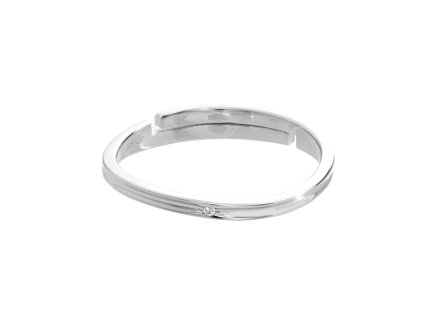 9519 stribrny prsten s miniaturnim kubickym zirkonem crystal uprostred a stribro 925 1000