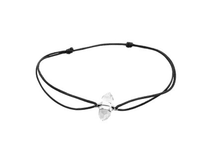 9558 snurkovy naramek se stribrnym priveskem a kristalem crystal a stribro 925 1000