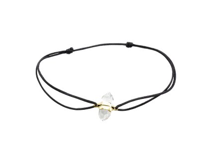 9561 snurkovy naramek s pozlacenym stribrnym priveskem a kristalem crystal a stribro 925 1000