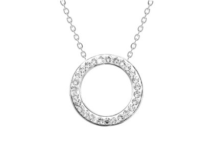 9567 stribrny nahrdelnik krouzek s krystaly swarovski crystal a stribro 925 1000
