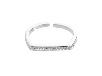 9573 stribrny prsten mala carka ve stredu s krystaly swarovski crystal a stribro 925 1000