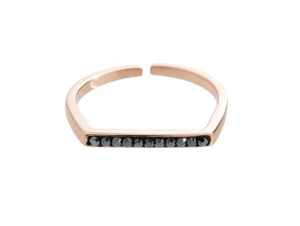 9579 ruzove zlaty stribrny prsten mala carka ve stredu s krystaly swarovski hematite a stribro 925 1000