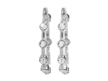 9582 stribrne nausnice kruhy ktere zdobi krystaly swarovski crystal v rozestupech a stribro 925 1000