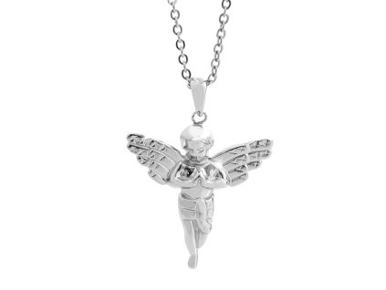 9606 stribrny nahrdelnik modlici se andelicek bez krystalu a stribro 925 1000