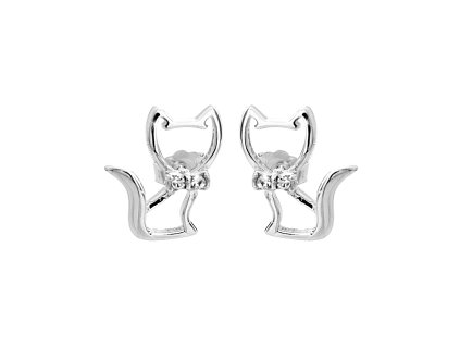 9633 stribrne nausnice puzety kocicky s krystaly swarovski crystal stribro 925 1000