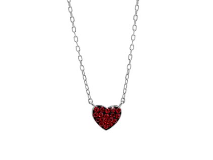 9639 stribrny nahrdelnik male srdicko s krystaly swarovski light siam stribro 925 1000