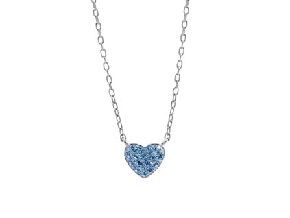9642 stribrny nahrdelnik male srdicko s krystaly swarovski aquamarine stribro 925 1000