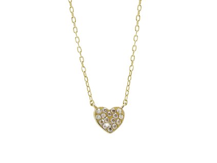9645 pozlaceny stribrny nahrdelnik male srdicko s krystaly swarovski golden shadow stribro 925 1000