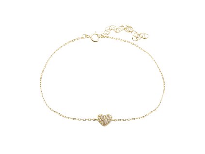 9684 pozlaceny stribrny naramek male srdicko s krystaly swarovski golden shadow stribro 925 1000