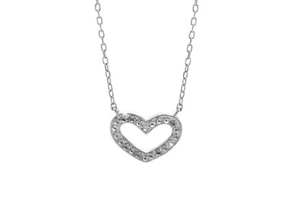 9699 stribrny nahrdelnik s obvodovym srdickem a krystaly swarovski crystal stribro 925 1000