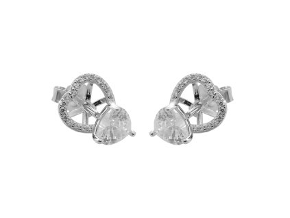 9738 stribrne nausnice srdce z dvou casti s kubickymi zirkony crystal stribro 925 1000