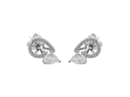 9741 stribrne nausnice kapka z dvou casti s kubickymi zirkony crystal stribro 925 1000