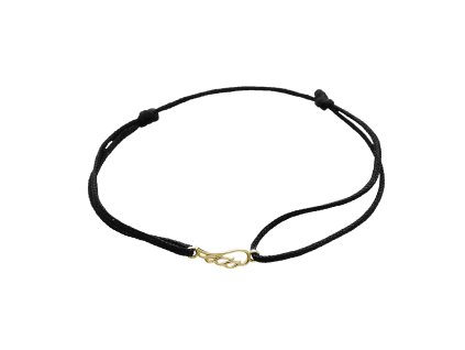 9762 snurkovy naramek s pozlacenym stribrnym priveskem mini kridla kovoveho bez krystalu stribro 925 1000