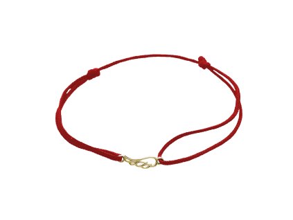 9768 snurkovy naramek s pozlacenym stribrnym priveskem mini kridla kovoveho bez krystalu red stribro 925 1000