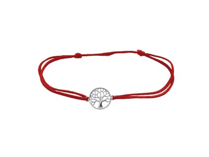 9798 snurkovy naramek se stribrnym priveskem mini stromu zivota kovoveho bez krystalu red stribro 925 1000