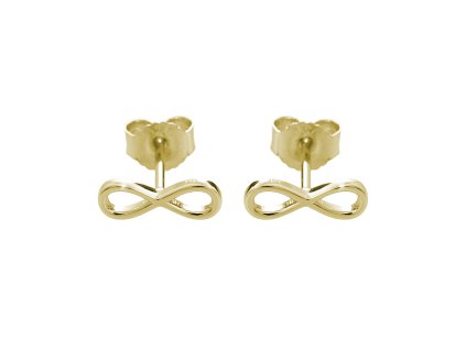 9816 pozlacene stribrne nausnice puzety mini nekonecno kovove bez krystalu stribro 925 1000