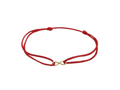 9828 snurkovy naramek s pozlacenym stribrnym priveskem mini nekonecna kovoveho bez krystalu red stribro 925 1000