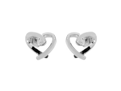 9843 stribrne nausnice puzety mini prekrizene srdce kovove bez krystalu stribro 925 1000