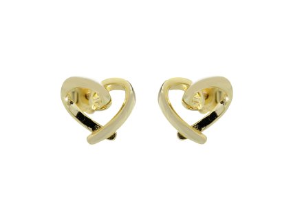 9846 pozlacene stribrne nausnice puzety mini prekrizene srdce kovove bez krystalu stribro 925 1000