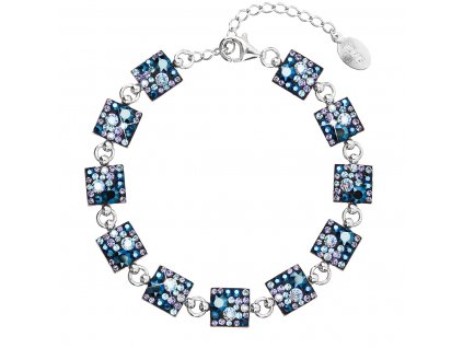 Stříbrný náramek se Swarovski krystaly modrý 33047.3 blue style