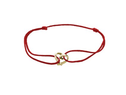 9858 snurkovy naramek s pozlacenym stribrnym priveskem mini prekrizeneho srdce kovove bez krystalu red stribro 925 1000