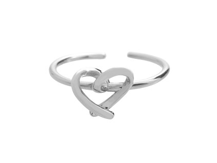 9861 stribrny prsten mini prekrizene srdce kovove bez krystalu stribro 925 1000