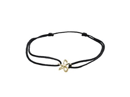 9879 snurkovy naramek s pozlacenym stribrnym priveskem mini propleteneho kvetu kovoveho bez krystalu stribro 925 1000