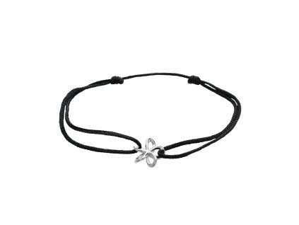 9882 snurkovy naramek se stribrnym priveskem mini propleteneho kvetu kovoveho bez krystalu stribro 925 1000