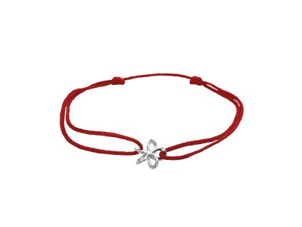 9888 snurkovy naramek se stribrnym priveskem mini propleteneho kvetu kovoveho bez krystalu red stribro 925 1000
