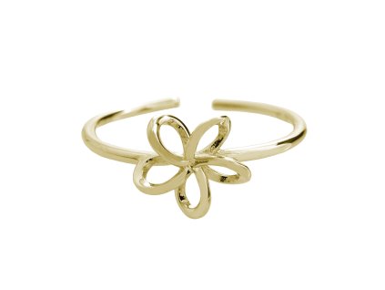 9891 pozlaceny stribrny prsten mini propleteny kvet kovovy bez krystalu stribro 925 1000